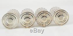 4pc Sheffield Silver Co Sterling Silver & Crystal Weighted Salt & Pepper Shakers