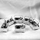 6 Japanese salt pepper shaker boxes with handles spoons included sterling silver