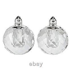 6000376099 Handcrafted Optical Crystal and Silver Rounded Salt and Pepper Sha