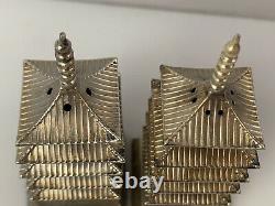 69g Antique Sterling Silver Japanese Pagoda Building Salt and Pepper shakers