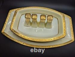 6pc. Rosenthale Selb-Bavaria Gold Porcelain Serving Dishes, Salt & Pepper