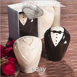 75 BRIDE GROOM SALT AND PEPPER SHAKERS Ceramic Wedding Bridal Shower Favor #SR39