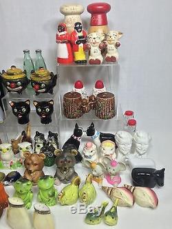 90 Sets VINTAGE SALT PEPPER Shaker LOT Black Americana Japan Kitschy Advertising