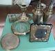 9pc Sterling Silver lot candle salt pepper compact ashtray cellars frame scrap