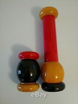 ALESSI Pepper Mill MP0210 & Salt Grinder MS0212 TWERGI By Ettore Sottsass Italy