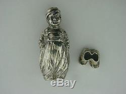 ANTIQUE 800 SILVER PAIR OF DUTCH GIRL (With ATTITUDE)& BOY SALT & PEPPER SHAKERS