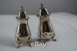 ANTIQUE STERLING SILVER SALT & PEPPER SHAKERS HALLMARKED MADE in ENGLAND