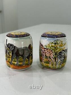 Africa Salt and Pepper Shaker Saucer Set Intu Art By Onlee Caltagirone Gulima