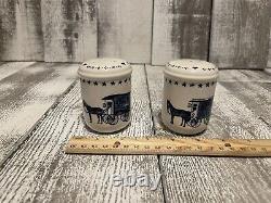 Americana Made ByNikko Flo Blue Salt And Pepper Shakers Says Japan On The Bottom