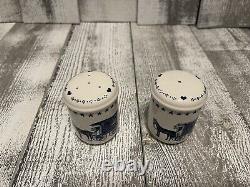 Americana Made ByNikko Flo Blue Salt And Pepper Shakers Says Japan On The Bottom