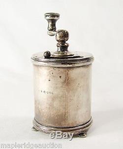 Antique 1884 Victorian Sterling Silver Pepper Mill / Grinder, Armorial London