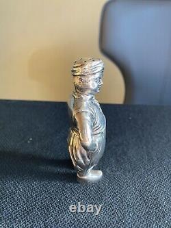 Antique 800 Silver Dutch Girl & Boy Salt &Pepper Shakers Mint Condition