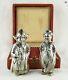 Antique Boxed 800 Silver Pair of Dutch Girl and Boy Salt & Pepper Shakers