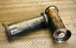 Antique Italian Rustic Natural Aged Silver Plated Salt Shaker and Pepper Grinder