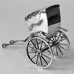 Antique Japanese Sterling Silver 950 Rickshaw Lantern Salt & Pepper Shaker Set