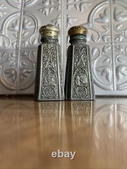 Antique Metal (pewter) Salt And Pepper Shakers