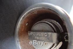 Antique Peugeot pepper mill and salt wood and silver plate france FREE SHIPPINGb