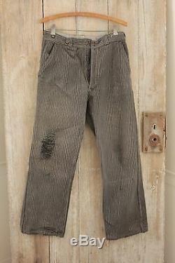 Antique Slacks French Pants salt & pepper Chore Work Wear trouser 30 inch waist