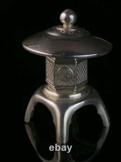 Antique Sterling Silver 970 Salt Pepper Shaker Lantern Japan Chamber Rare 20th