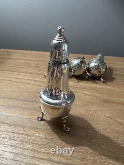 Antique Sterling Silver Footed Salt and Pepper Shaker Shaker set