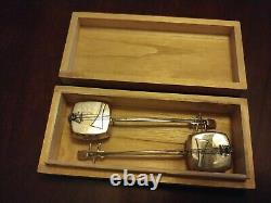 Antique Sterling Silver Miniature Salt and pepper shakers 4 Set Of 2 In Box