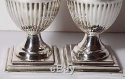Antique Victorian Urn Shaped Sterling Silver Salt Pepper Shakers 1895 60gms