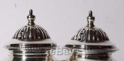 Antique Victorian Urn Shaped Sterling Silver Salt Pepper Shakers 1895 60gms