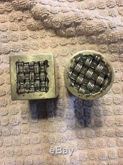 Antonio Pineda Modernist Sterling Silver Salt And Pepper Shakers / Paperweights