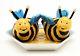 Appletree 2in Ceramic Bee Salt and Pepper with Honeycombed Tray, New