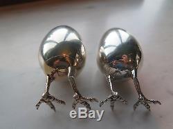 Asprey Sterling Silver Egg shaped Salt and Pepper shakers