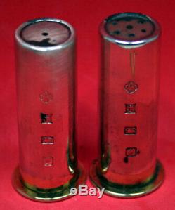 Asprey Vintage Sterling Silver Shotgun Shell(s) Salt & Pepper Shakers