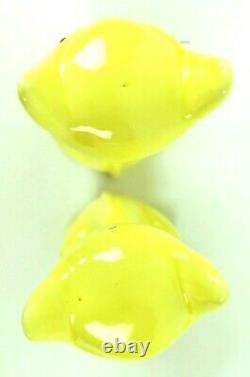 Atomic Siamese Long Neck Cat Salt Pepper Shaker Jeweled Eye Japan 1950 Yellow