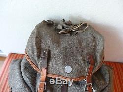 BIG Vintage Swiss Army Military Backpack Rucksack 1946 CH Canvas Salt & Pepper