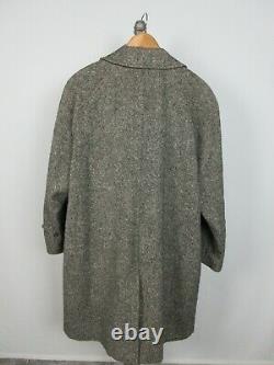 BURBERRY Vtg Donegal Tweed Coat Sz 40S Wool Salt & Pepper Made in England