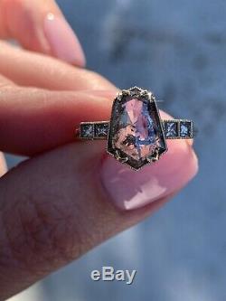 Bespoke 2.18 Tcw Salt & Pepper Rose Cut Diamond Engagement Ring