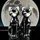Black Cat Green Eyes Salt And Pepper Shakers 2005 Harry And David Halloween