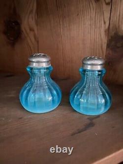 Blue Opalescent Alaska Variant Salt and Pepper Shakers
