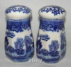 Blue Willow Muffeneer Sugar Shakers Set of 2 No Plugs Made in Japan Moriyama