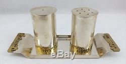Brand New Sterling Silver 925 Salt and Pepper Shakers with Tray 206 Grams