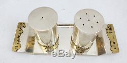 Brand New Sterling Silver 925 Salt and Pepper Shakers with Tray 206 Grams