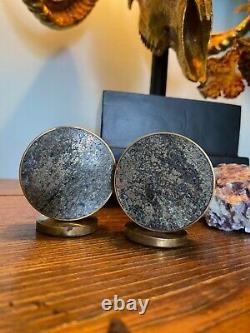 Brass and Granite Salt and Pepper Shakers
