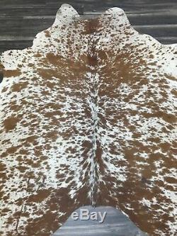 Brazilian Brown Salt And Pepper cowhide rug size 70x63 inches AU-1697