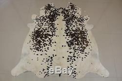 Brazilian Cowhide Rug Brown White Salt and Pepper Large 30 sq. Ft Natural Leather