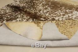 Brazilian Cowhide Rug Brown White Salt and Pepper Large 30 sq. Ft Natural Leather