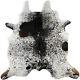 Brazilian Rodeo Cowhide Rug Salt and Pepper (Black and White) approx 6X7 feet