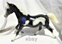 Breyer Vintage Club Salt and Pepper #712064, black pinto Running Mare and Foal