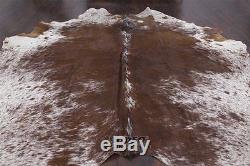 Brown Salt and Pepper Rodeo Cowhide Rug XXL size Approx 7x8 ft