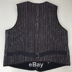Browns Beach Vest Jacket By Full Count 44 Large Salt Pepper Navy Stripe