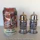 C. 1899 Sterling Silver Salt & Pepper Shakers withCobalt Glass Inserts