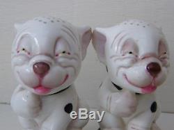 C1930 Rare Pair Of Worcester Bonzo Dogs Porcelain Salt & Pepper Shakers